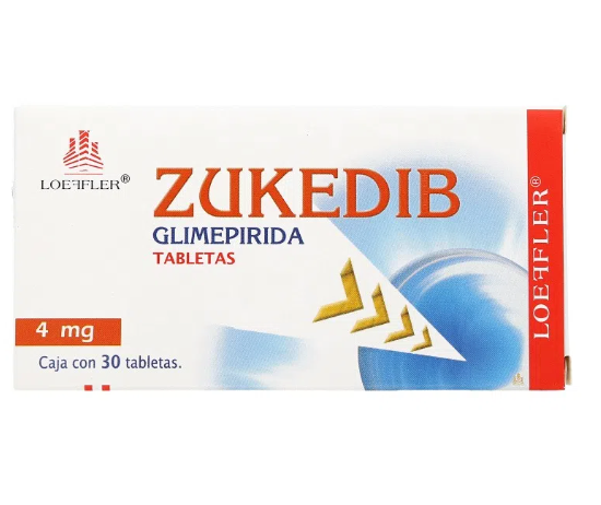 Zukedib Glimepirida 4 mg con 30 tabletas
