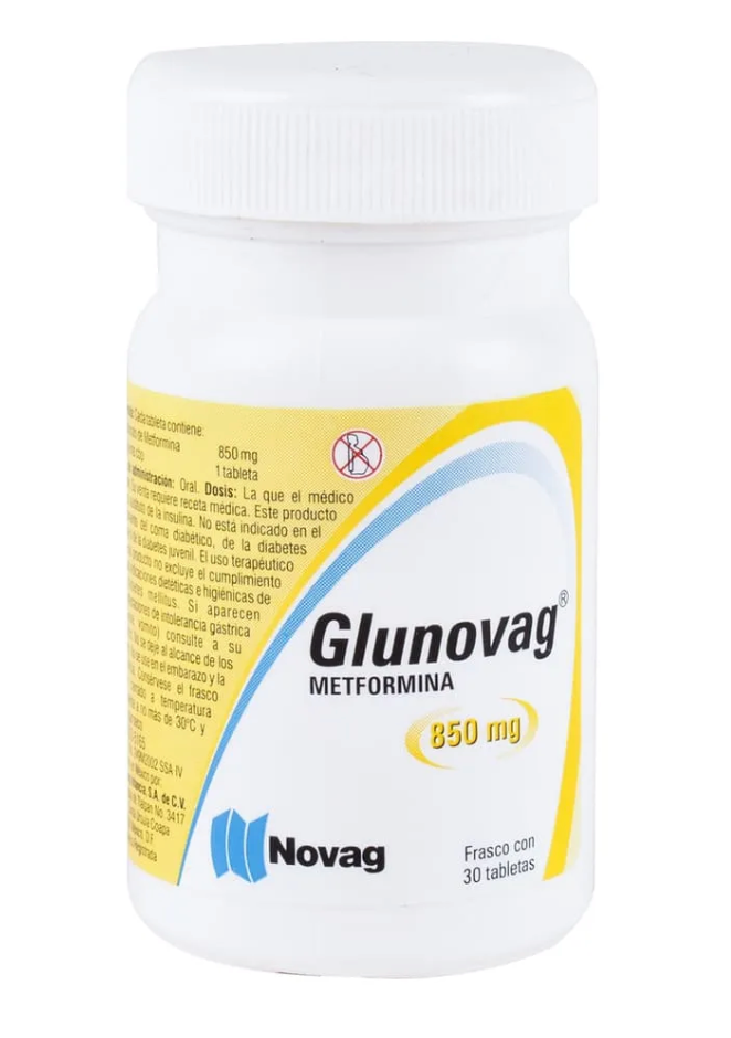 Glunovag Metformina 850 mg 30 tabletas