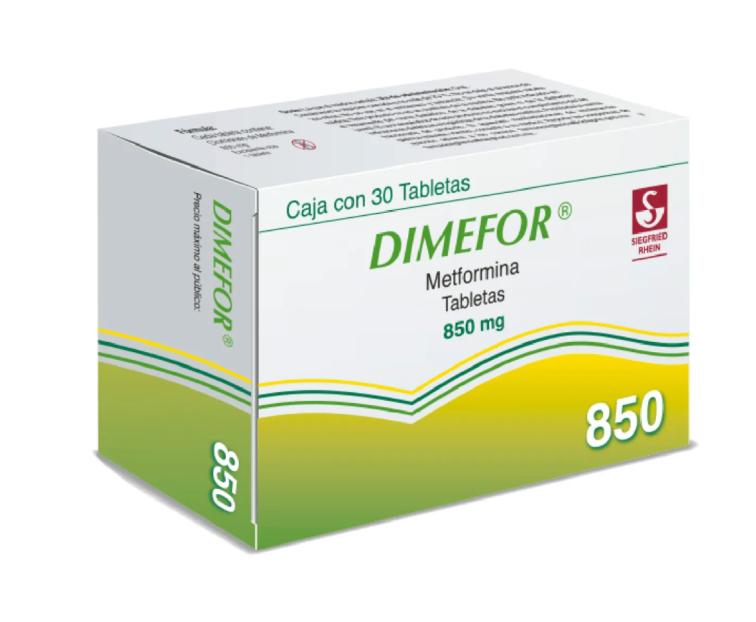 Dimefor Metformina 850 mg 30 tabletas