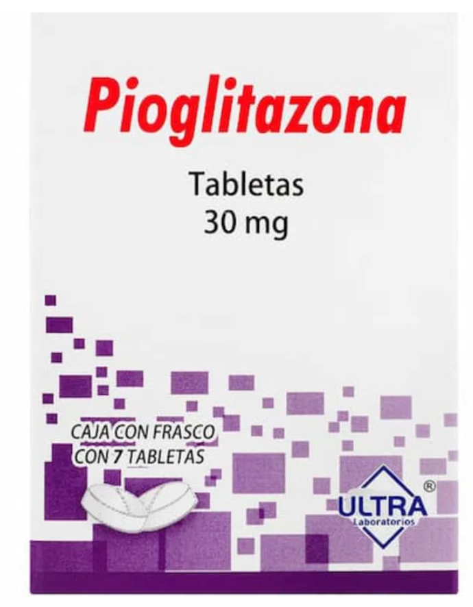 Pioglitazona 30 mg con 7 tabletas
