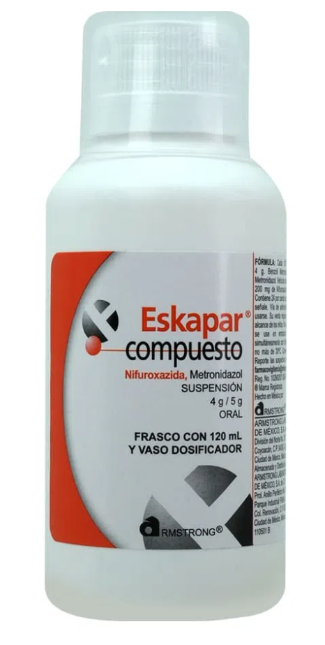 Eskapar Compuesto Suspensión 120 ml Nifuroxazida/Metronidazol 4/5 g Oral