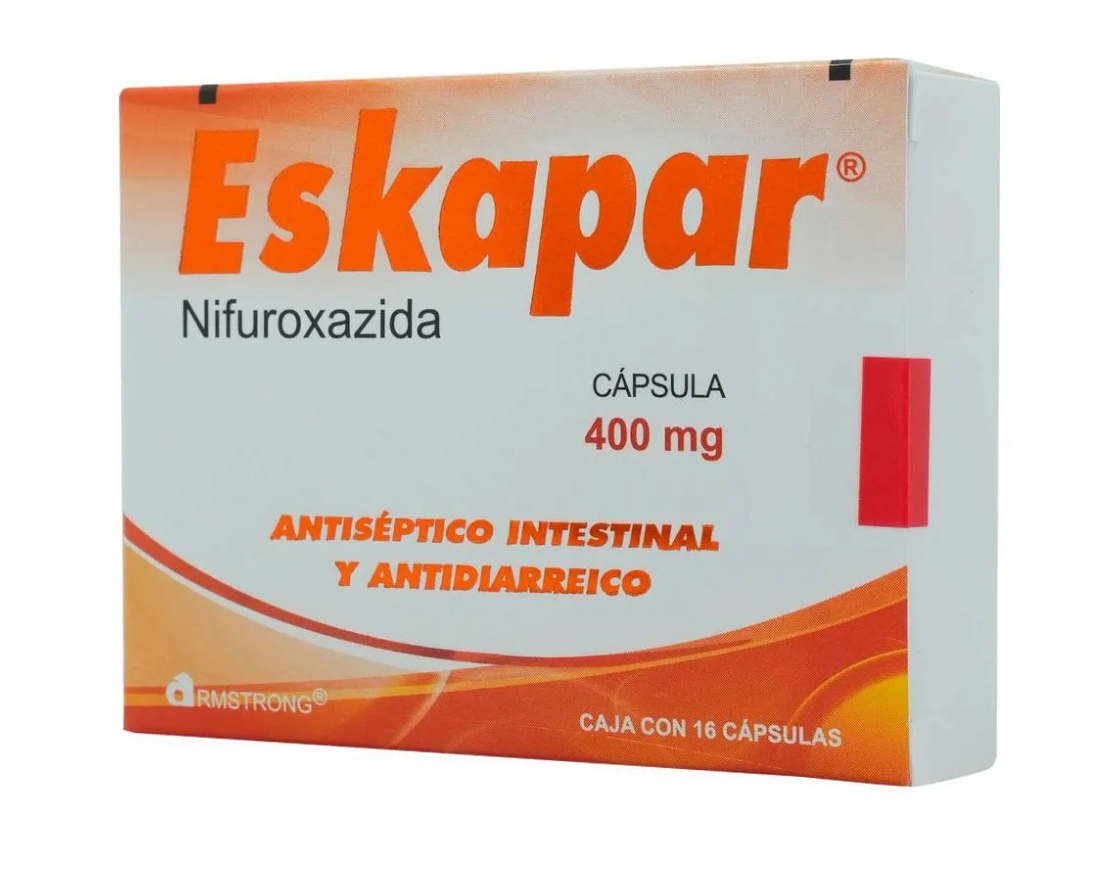 Eskapar Nifuroxazida 400 mg con 16 cápsulas