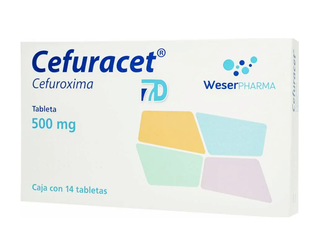 Cefuracet 7D Cefuroxima 500 mg con 14 tabletas