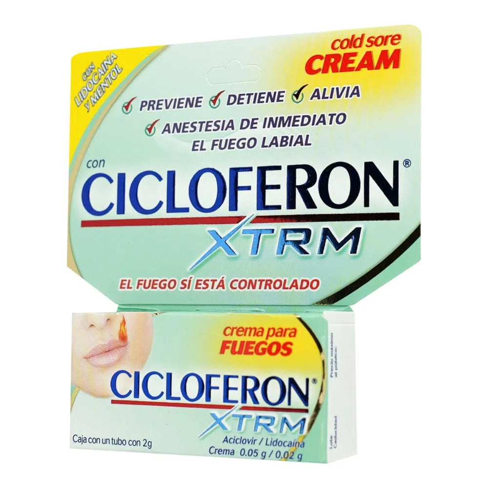 Cicloferon XTRM Aciclovir/Lidocaina .05g/.02g Tubo con crema  2 g