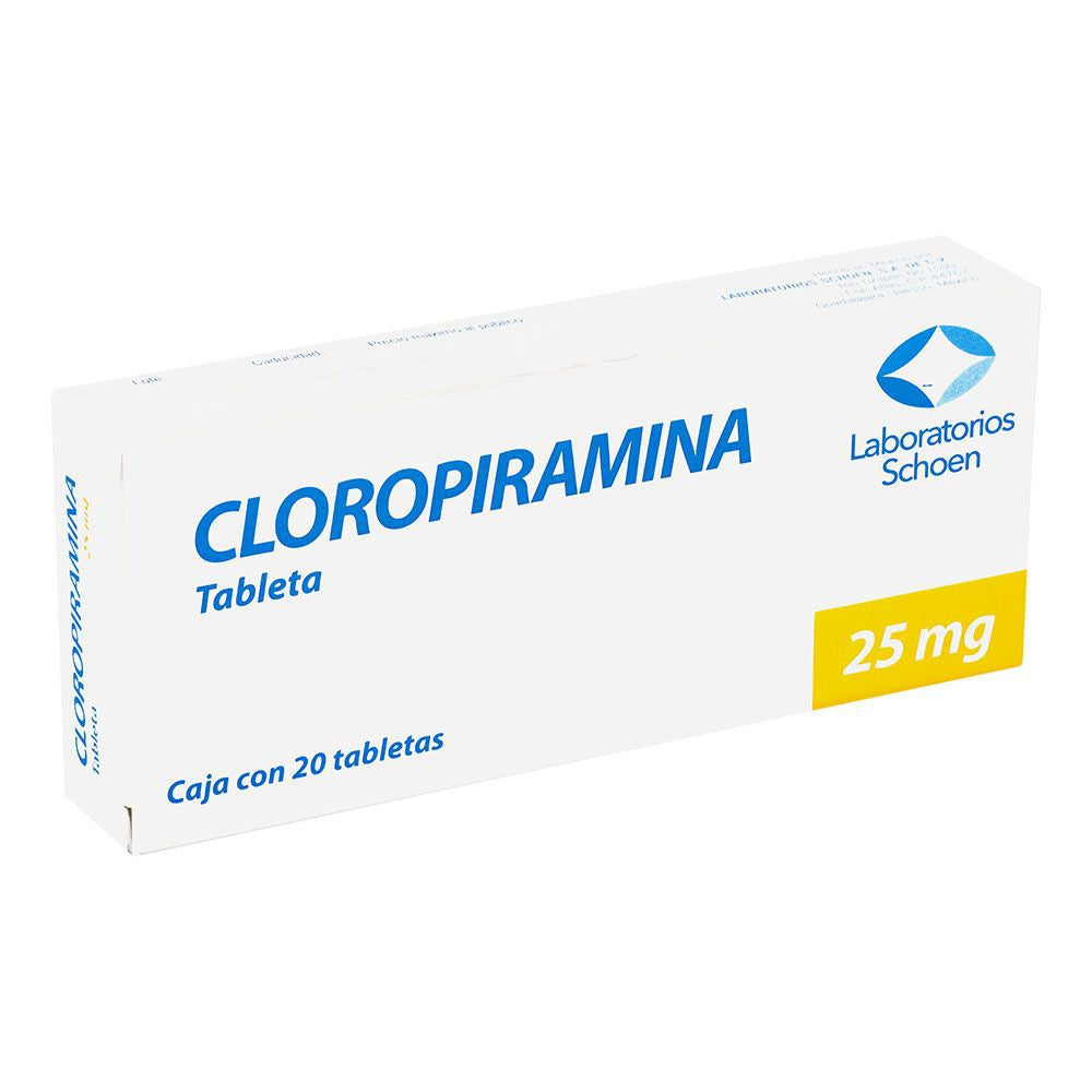 Cloropiramina 25 mg con 20 tabletas