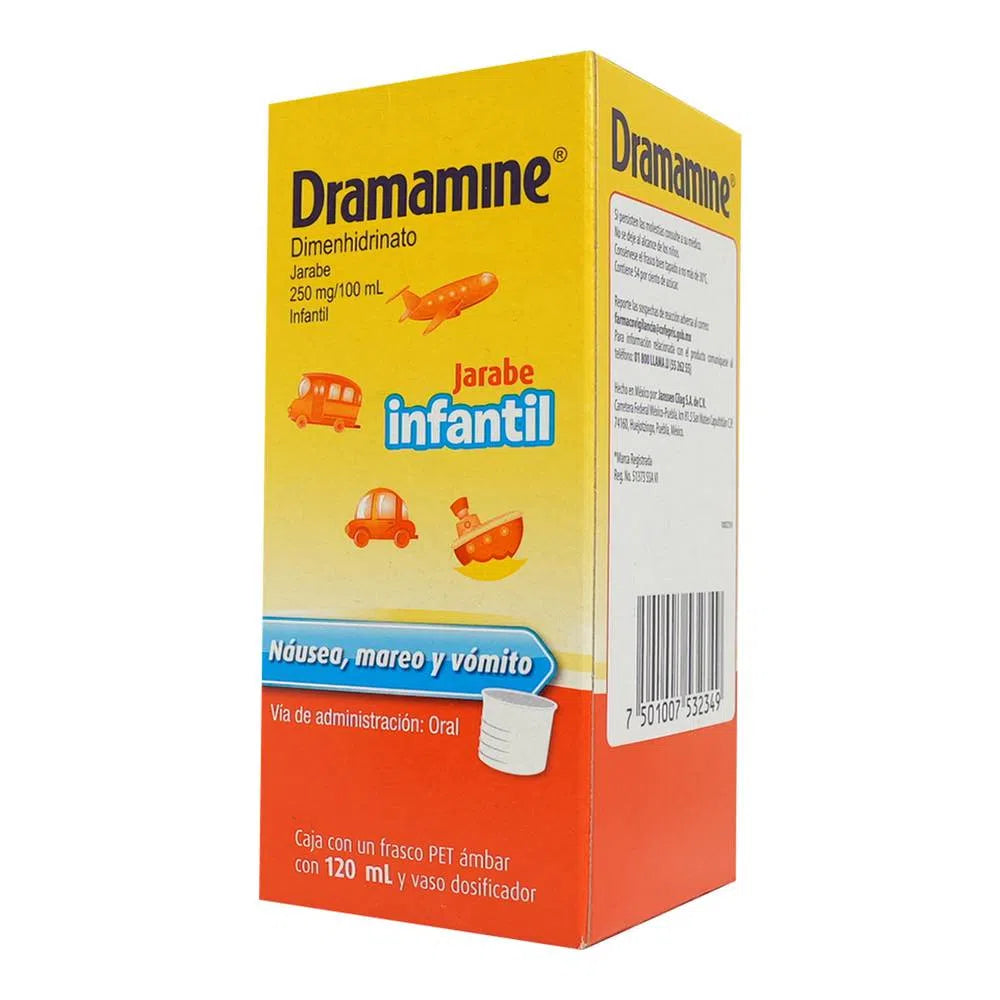 Dramamine Dimenhidrinato 250 mg Jarabe infantil 120 ml