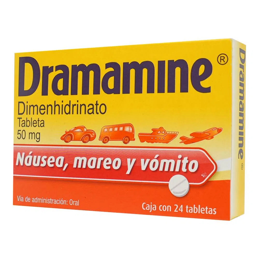 Dramamine Dimenhidrinato 50 mg 24 Tabletas