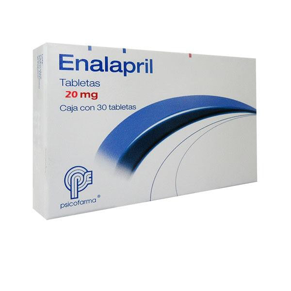 Enalapril 20 mg con 30 tabletas
