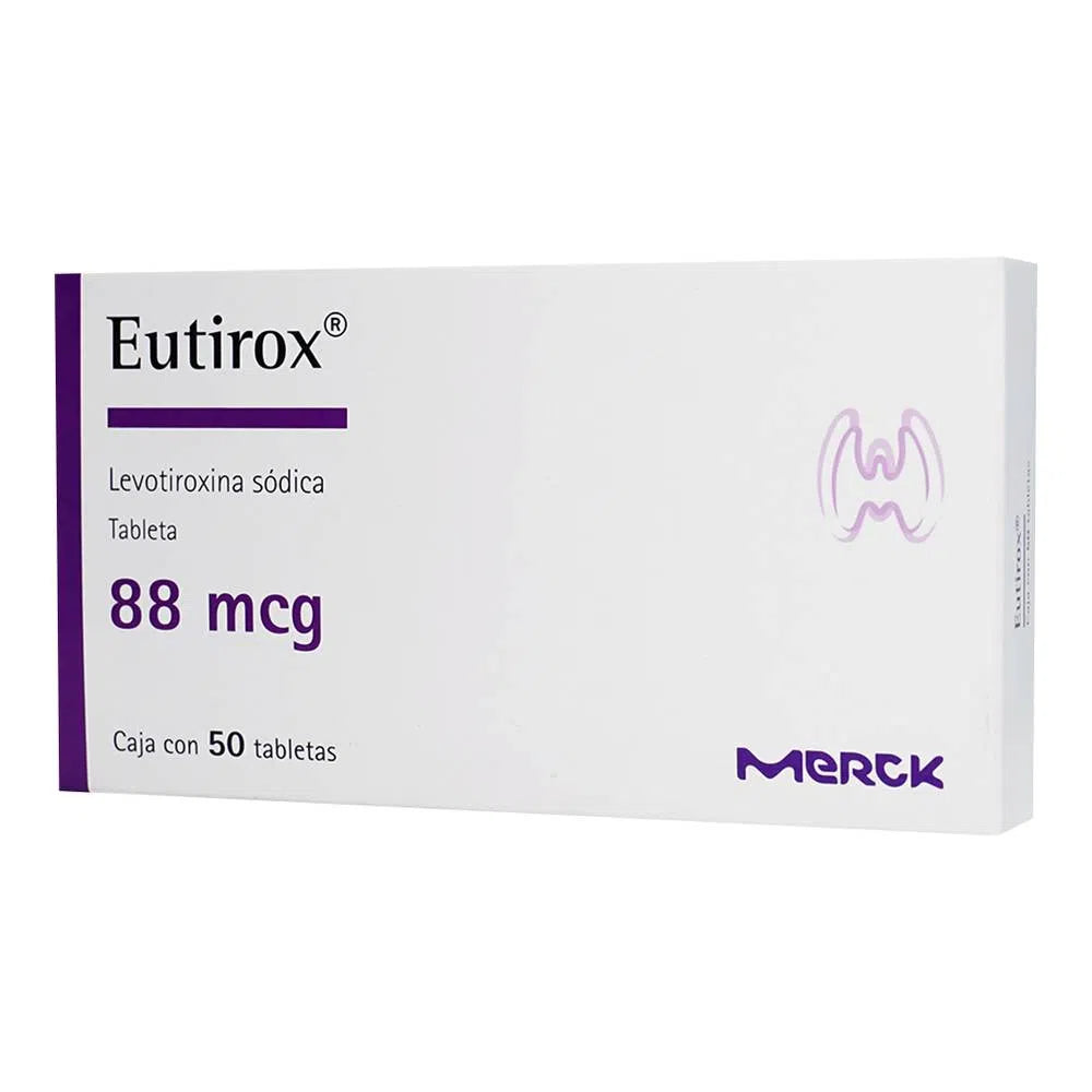 Eutirox Levotiroxina sódica 88 mcg con 50 tabletas