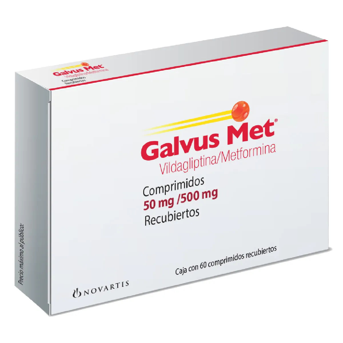 Galvus Met Metformina, Vidagliptina 500/50 mg con 60 comprimidos