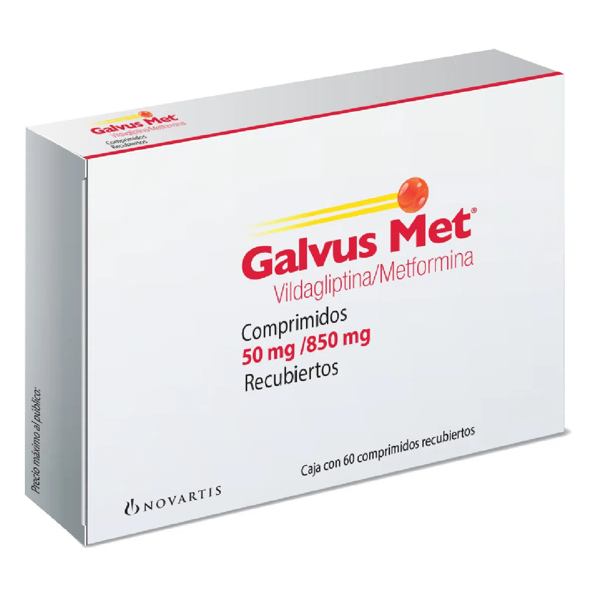 Galvus Met Metformina, Vidagliptina 850/50 mg con 60 comprimidos