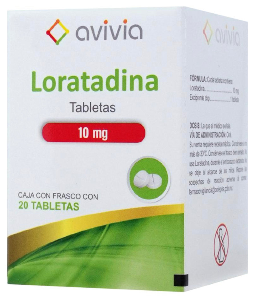 Loratadina 10 mg con 20 tabletas