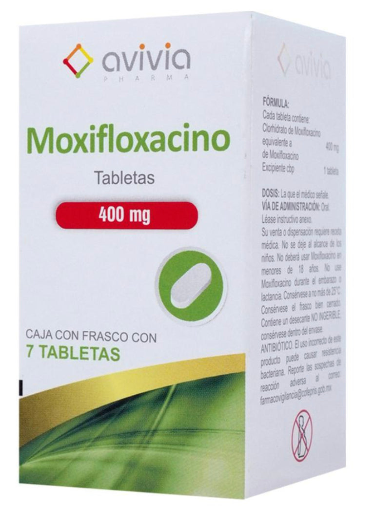 Moxifloxacino 400 mg con  7 tabletas