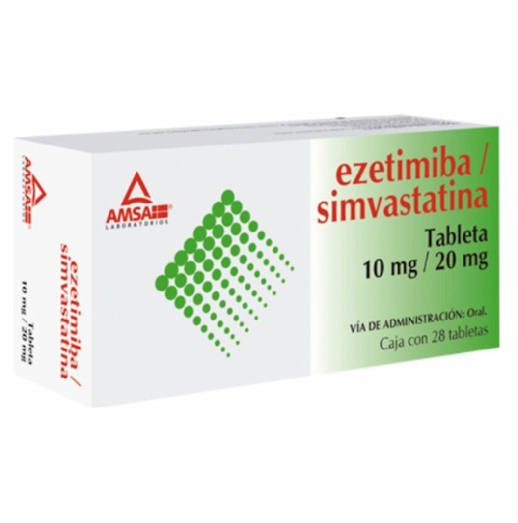 Ezetimiba / Simvastatina 10 mg / 20 mg caja con 28 tabletas