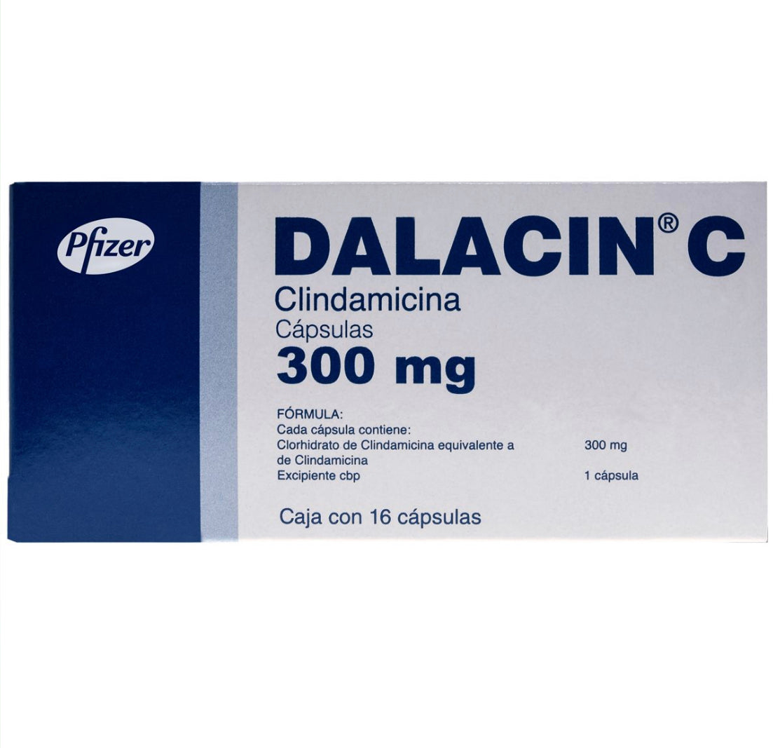 Dalacin C Clindamicina 300 mg con 16 cápsulas