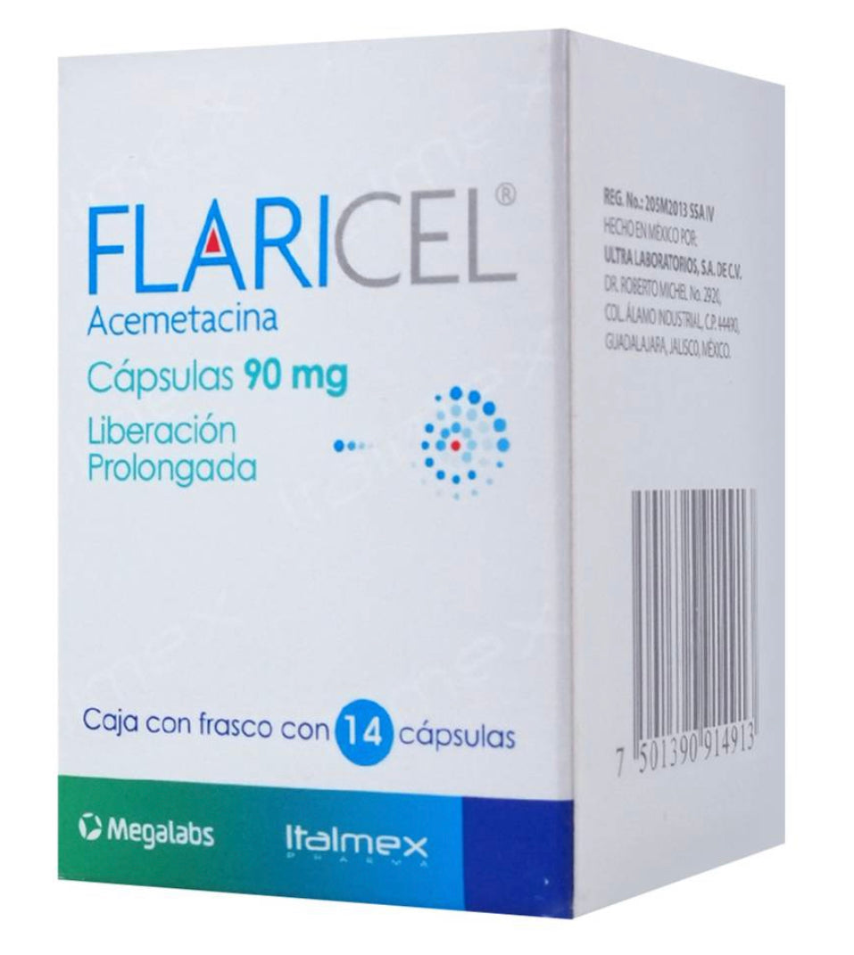 Flaricel Acemetacina 90 mg con 14 cápsulas