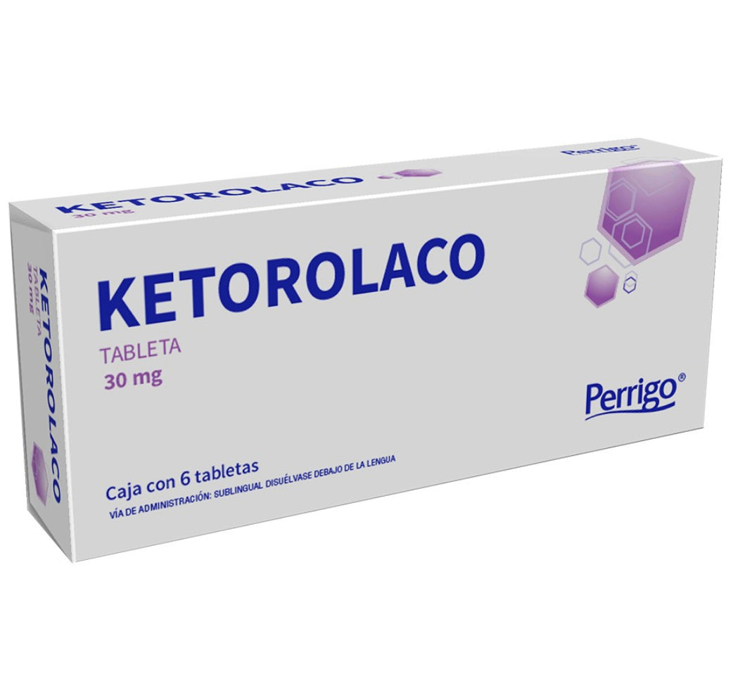 Ketorolaco 30 mg sublingual con 6 tabletas