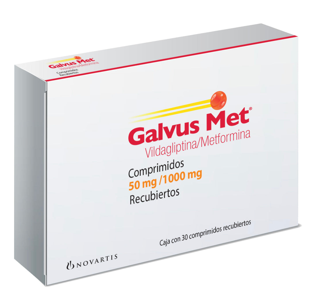 Galvus Met Metformina, Vidagliptina 1000/50 mg con 30 comprimidos