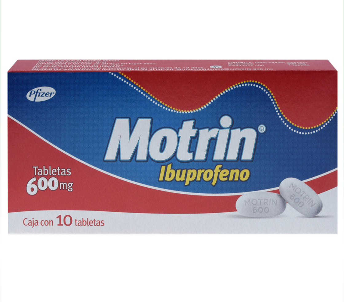 Motrin Ibuprofeno 600 mg con 10 tabletas