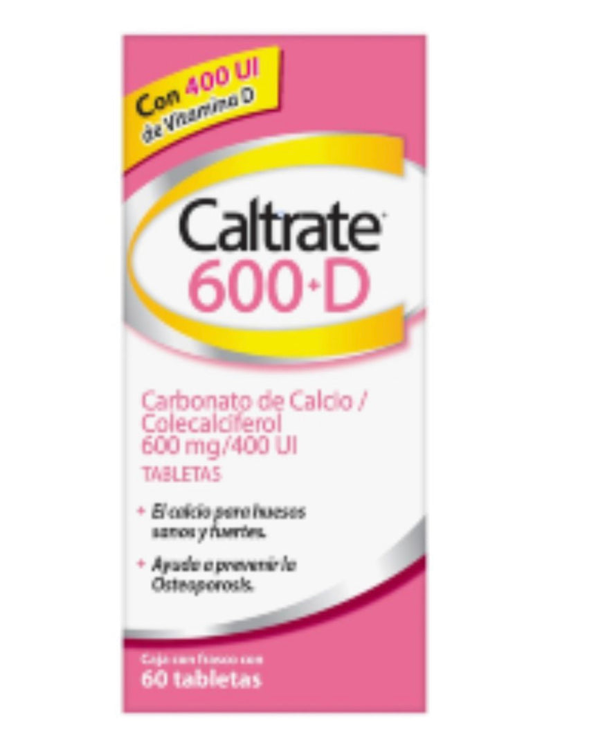 Caltrate 600 + D 60 Tabletas Caja Carbonato de calcio 600 MG