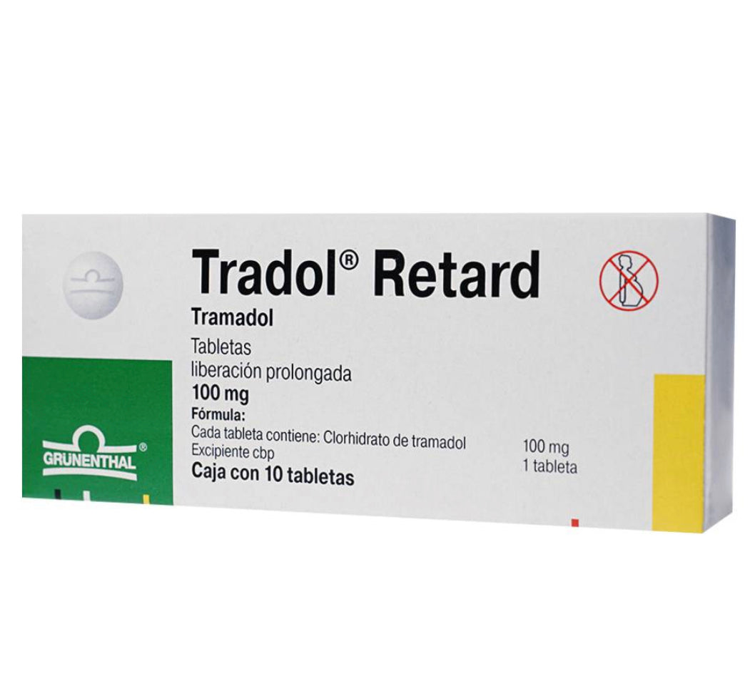 Tradol Retard Tramadol 100 mg con 10 tabletas