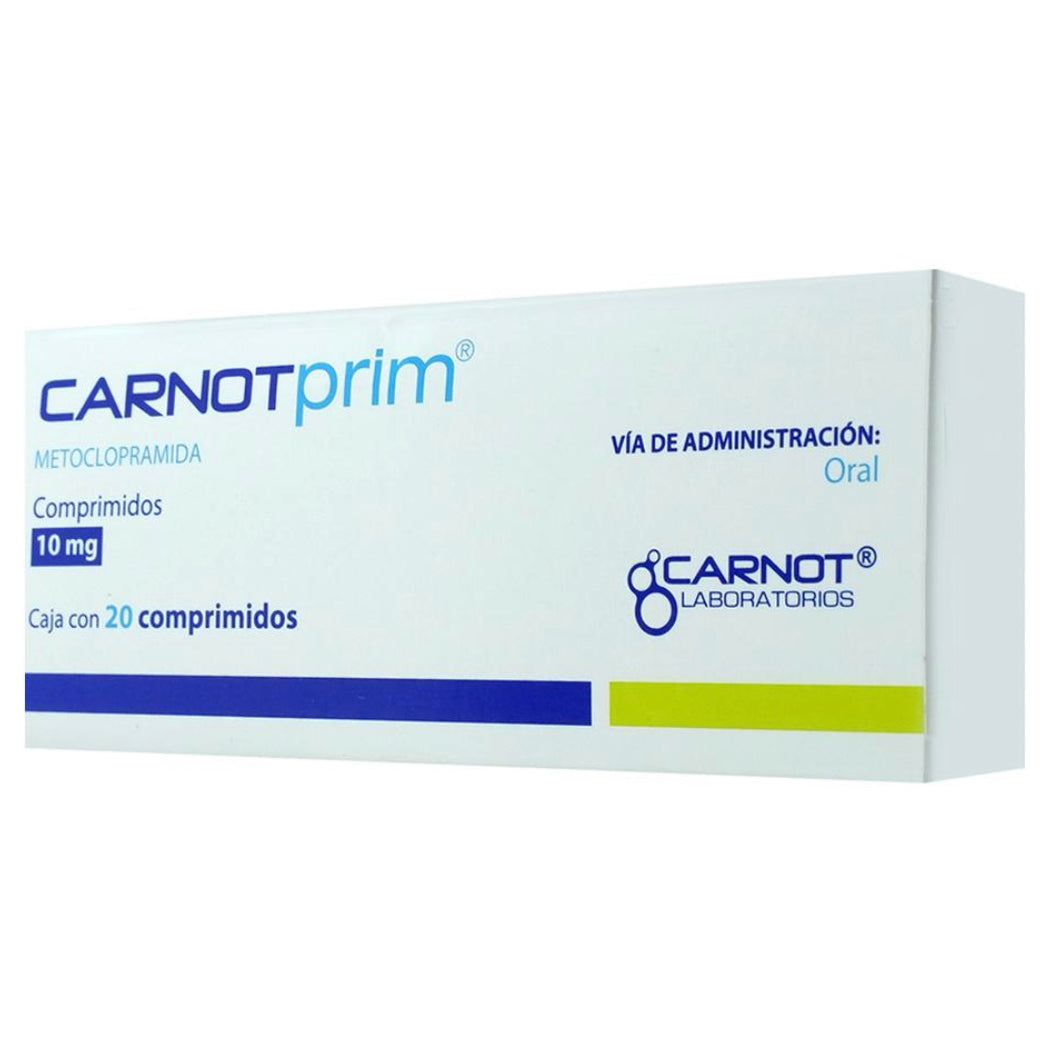 Carnotprim Metoclopramida 10 mg con 20 tabletas