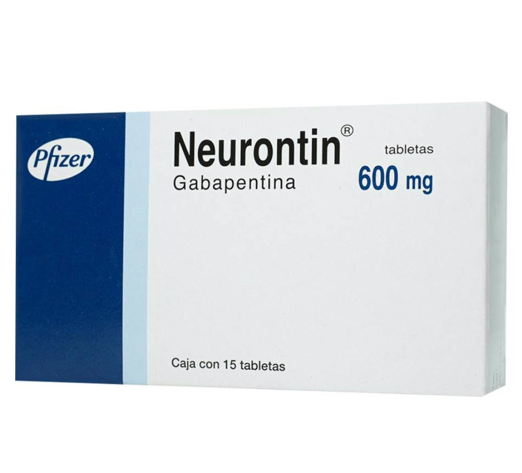 Neurontin Gabapentina 600 mg con 15 cápsulas