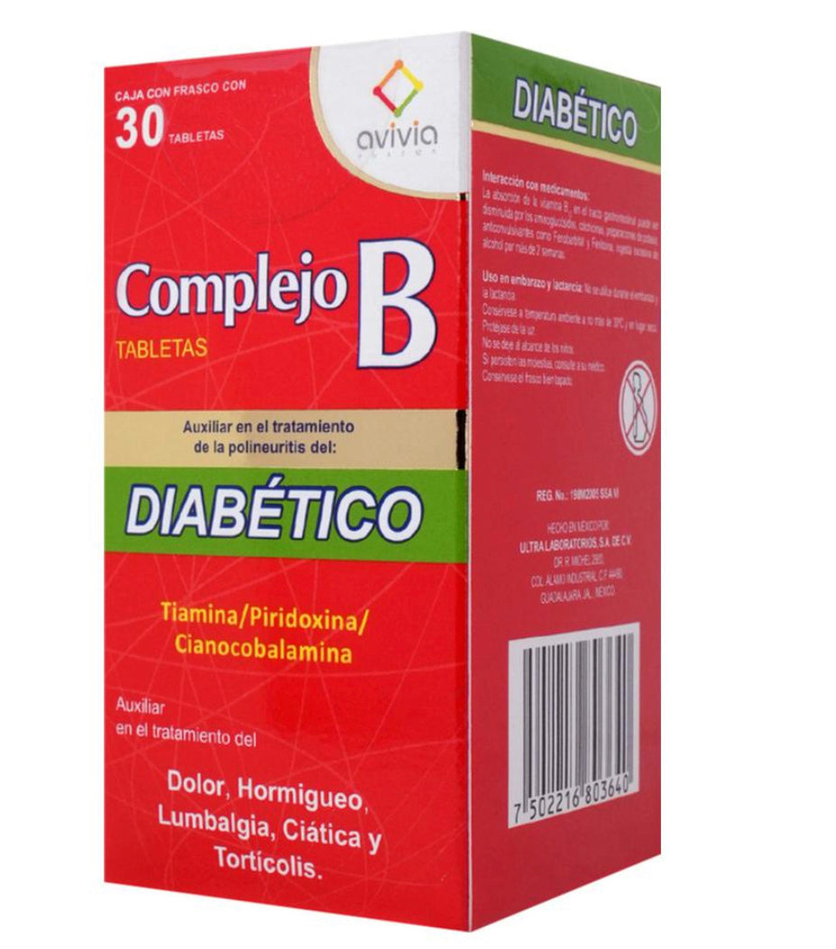 Complejo B Diabético con 30 tabletas