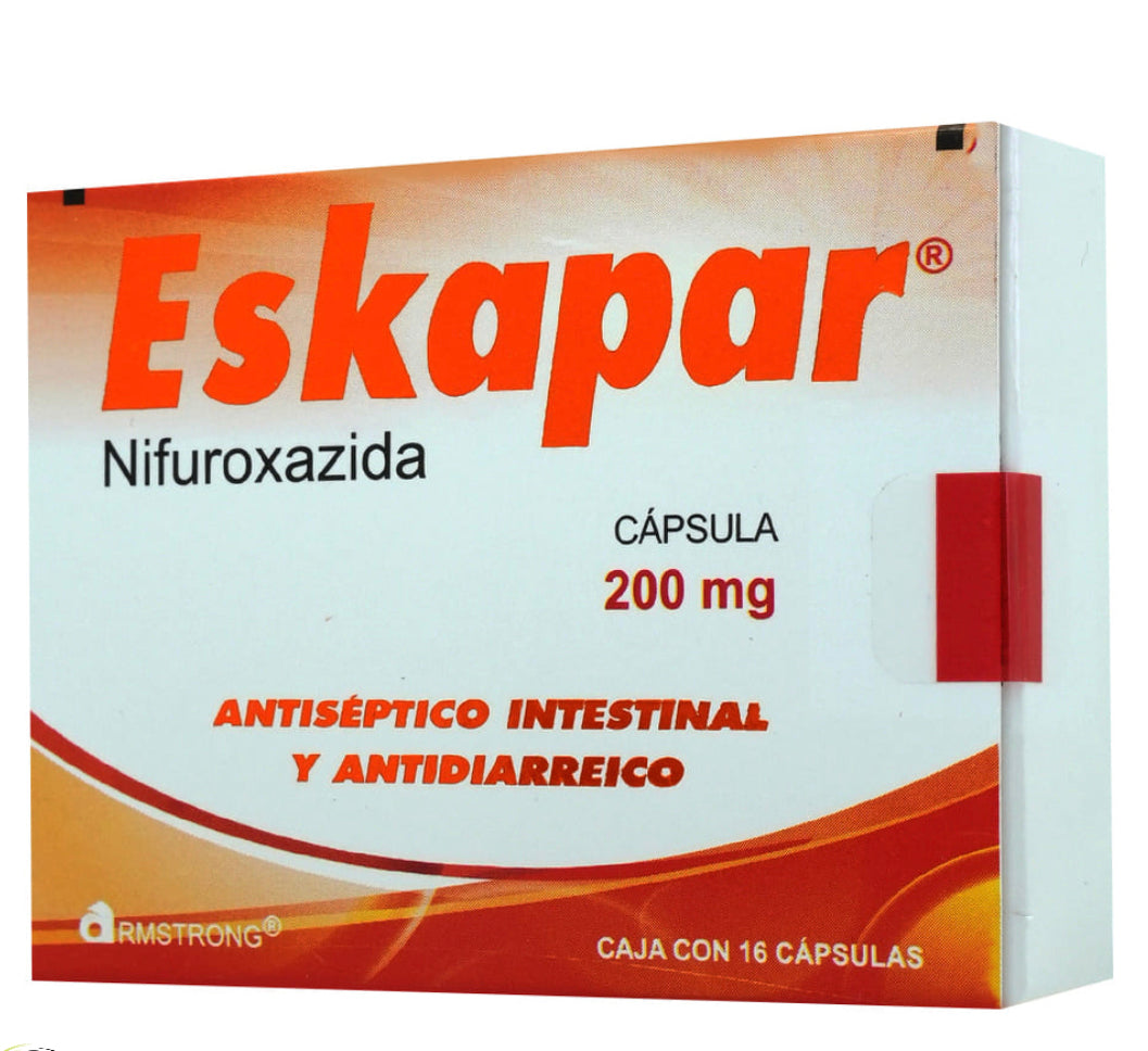 Eskapar Nifuroxazida 200 mg con 16 cápsulas