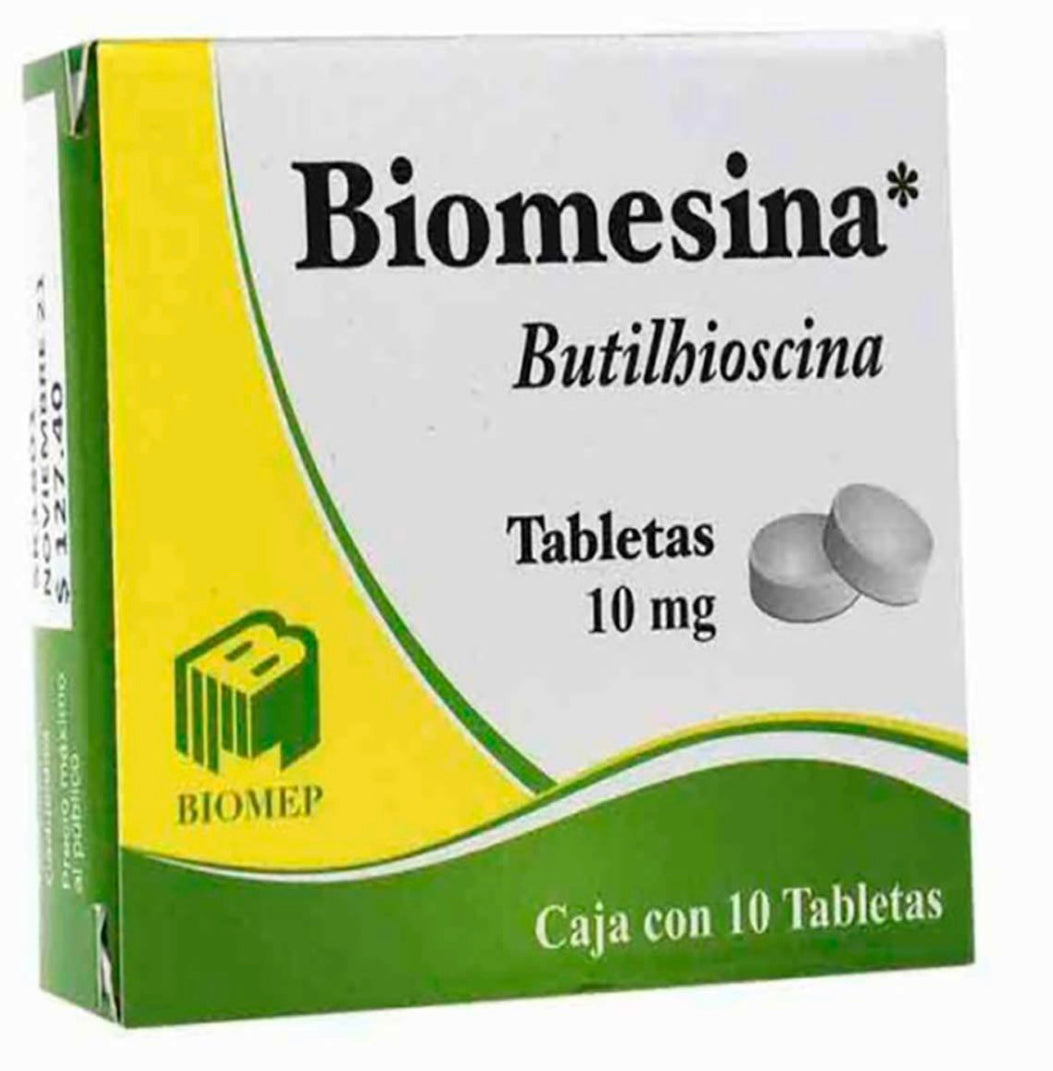 Biomesina  Butilhioscina  10 mg con 10 tabletas