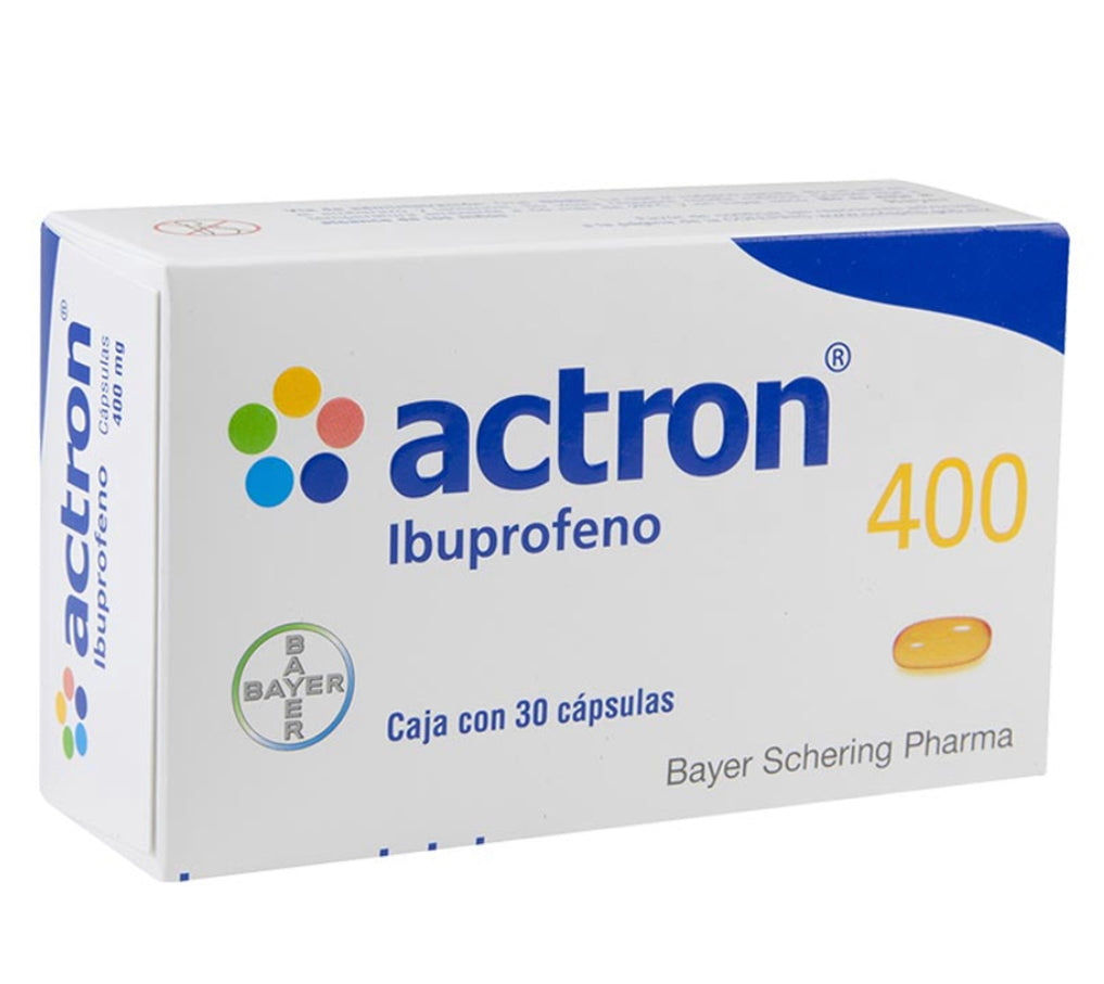 Actron Ibuprofeno 400 mg con 30 cápsulas de gel