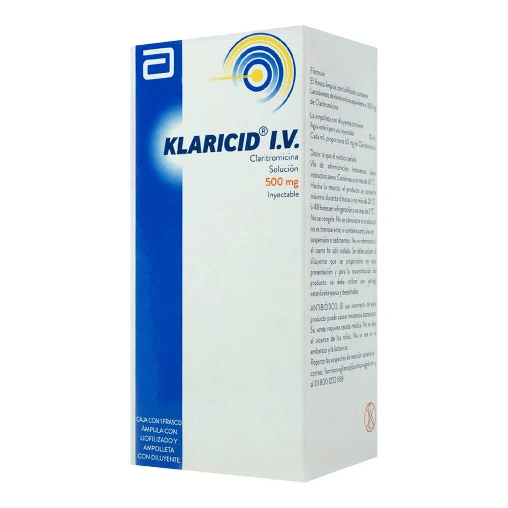 Klaricid Solución Inyectable I.V. Claritromicina 500 mg