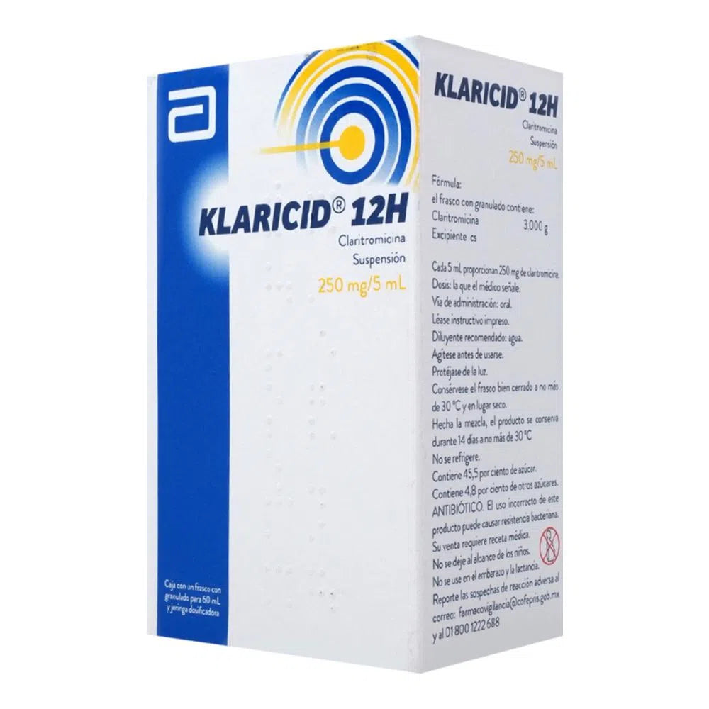 Klaricid 12H Suspensión 60 ml Claritromicina 250 mg