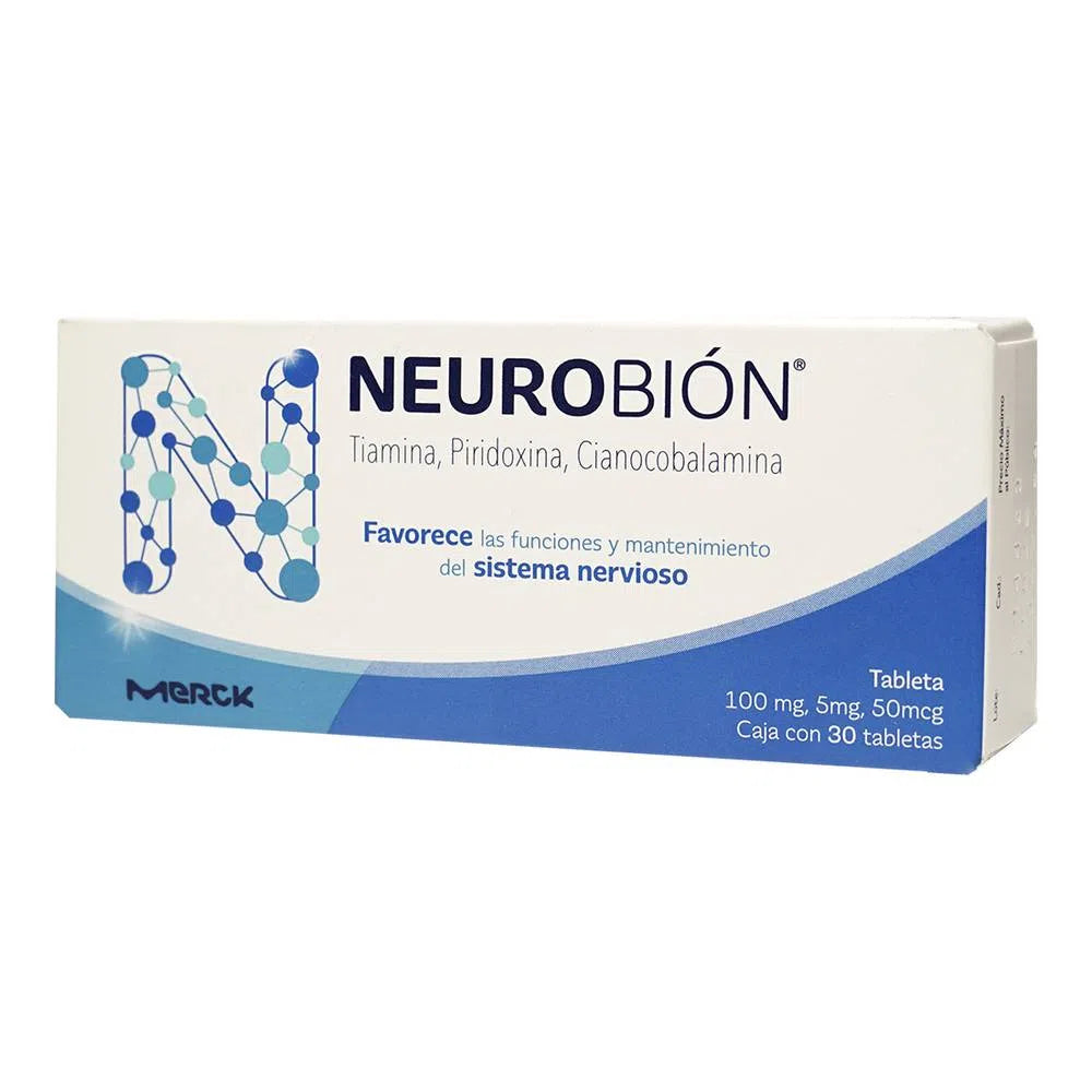 Neurobión Tiamina/Piridoxina/Cianocobalamina 100 Mg / 5 Mg / 50 Mcg 30 Tabletas