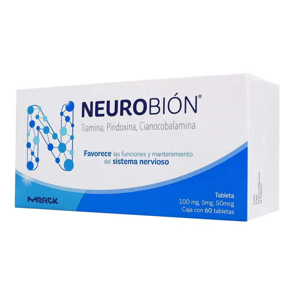 Neurobión Tiamina/Piridoxina/Cianocobalamina 100 Mg / 5 Mg / 50 Mcg 60 Tabletas