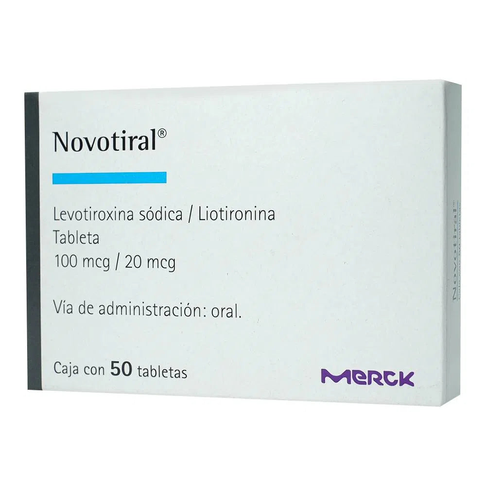 Novotiral Levotiroxina sódica/Liotironina 100 mcg/20 mcg con 50 tabletas