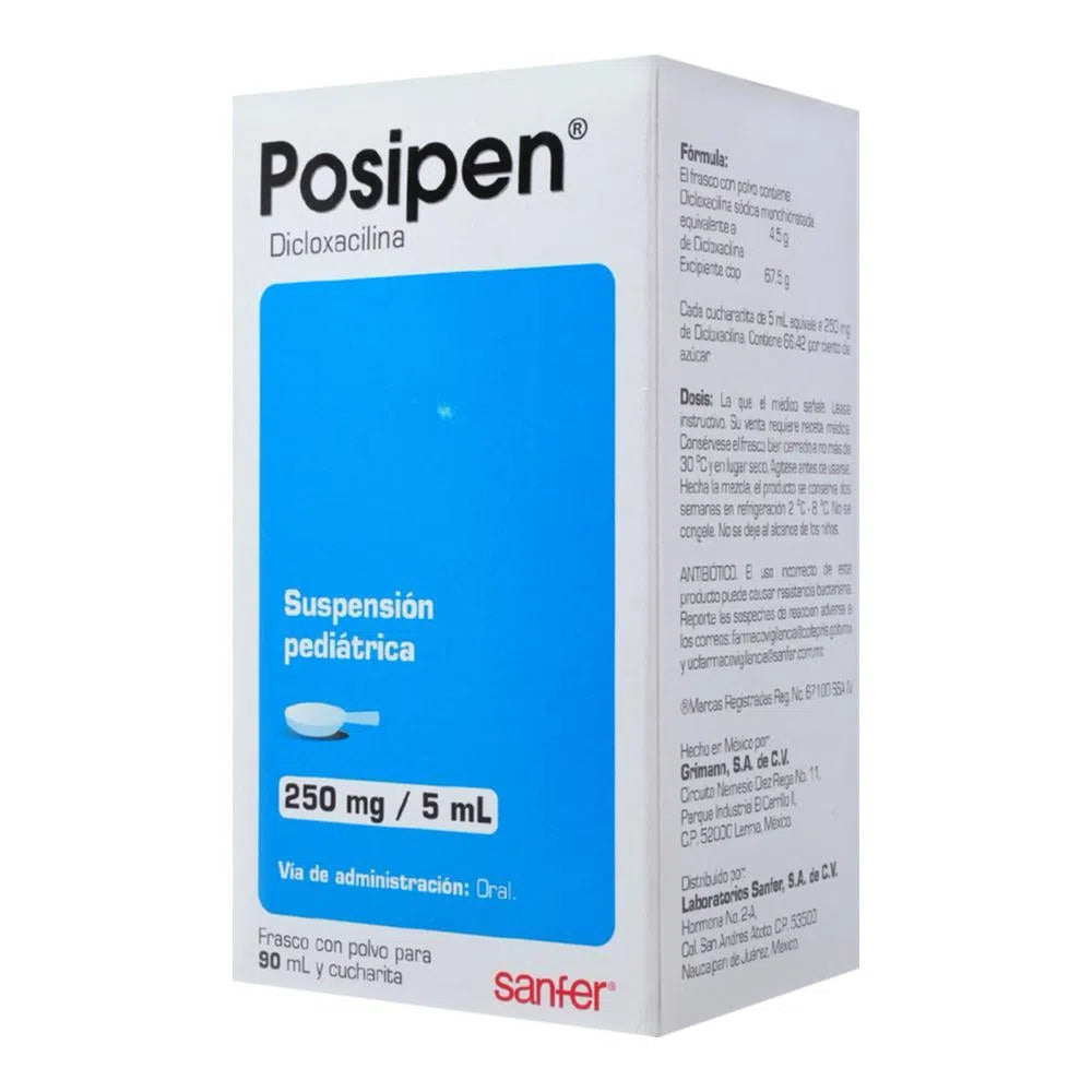 Posipen Dicloxacilina 250 Mg/5ml Suspensión Pediátrica 90 ml