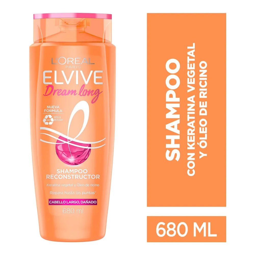Shampoo L'Oréal Paris Elvive Dream Long Cabello Largo Y Dañado 680 Ml