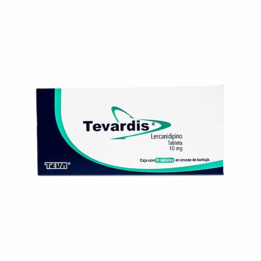 Tevardis Lercanidipino 10 Mg 30 Tabletas