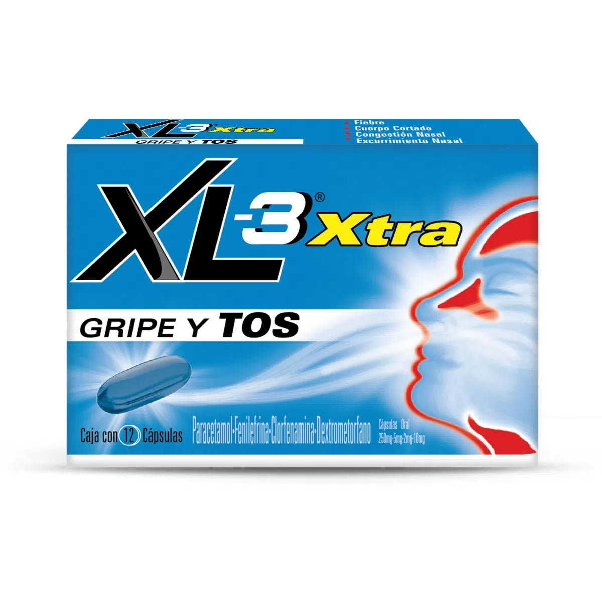 XL-3 Xtra Gripa Y Tos 12 Cápsulas