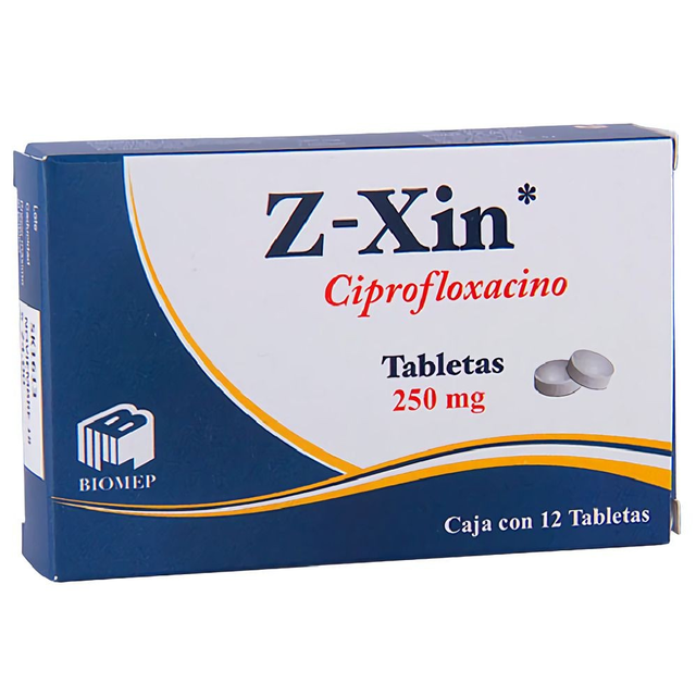 Z-Xin Ciprofloxacino 250 Mg 12 Tabletas